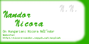 nandor nicora business card